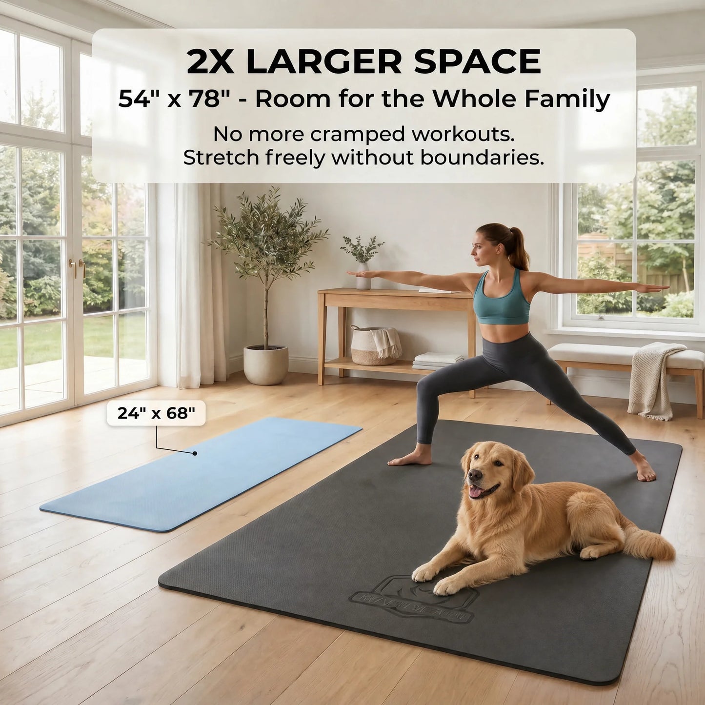 HAPBEAR TPE Yoga Mat Non Slip For Home Gym