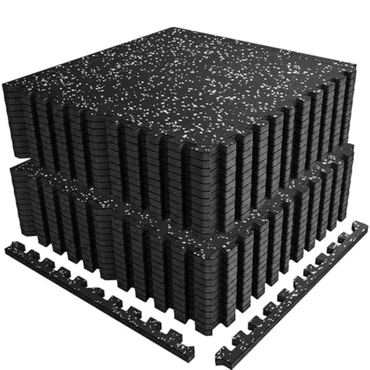 Heavy-Duty Rubber Top Gym Flooring Interlocking Mats Non-Slip