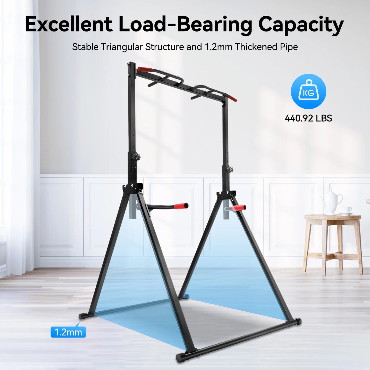 Adjustable Pull Up Station Foldable Triangle Bar 200kg Load