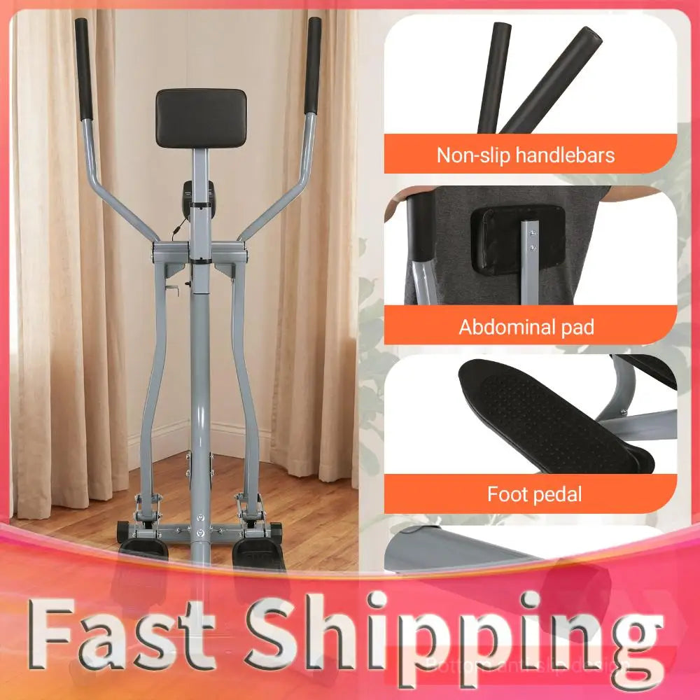 ALIILEE Home Cardio Elliptical With LCD Monitor Foldable Fitness Equipment