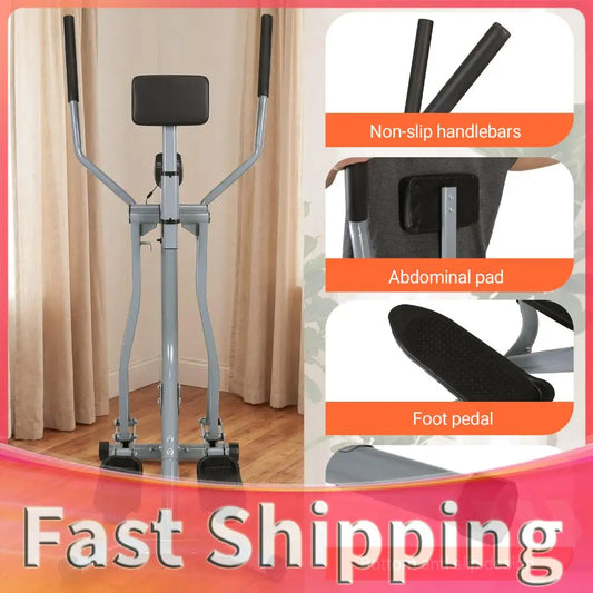ALIILEE Home Cardio Elliptical With LCD Monitor Foldable Fitness Equipment