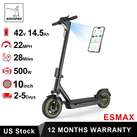 AOVOPRO ESMAX Electric Scooter 500W 22 MPH 28 Mile Range