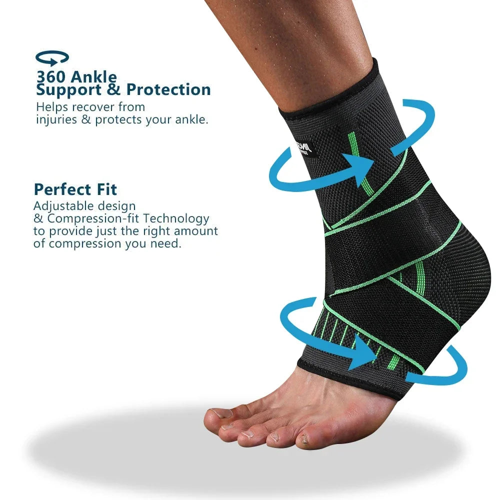 STAWIN Ankle Brace Compression Sleeve Adjustable Support Sprained Ankle