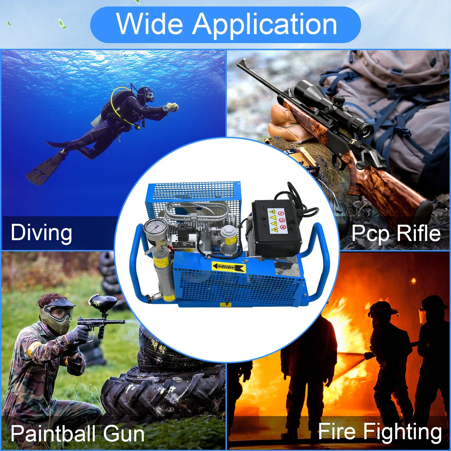 TUDIVING 4500 PSI 300 BAR High Pressure PCP Air Compressor