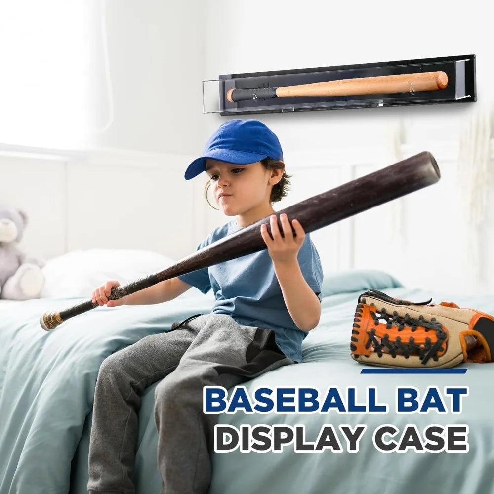 Baseball Bat Display Case With UV Protection, Wall Or Tabletop