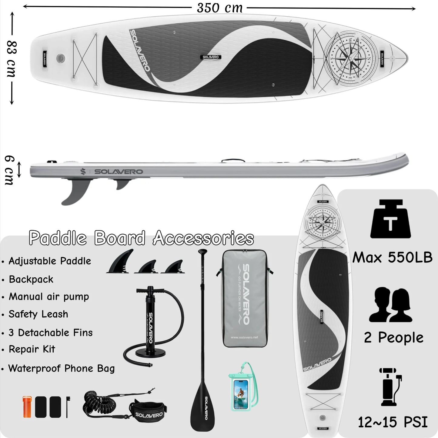 Inflatable Stand Up Paddle Board With Premium Accessories