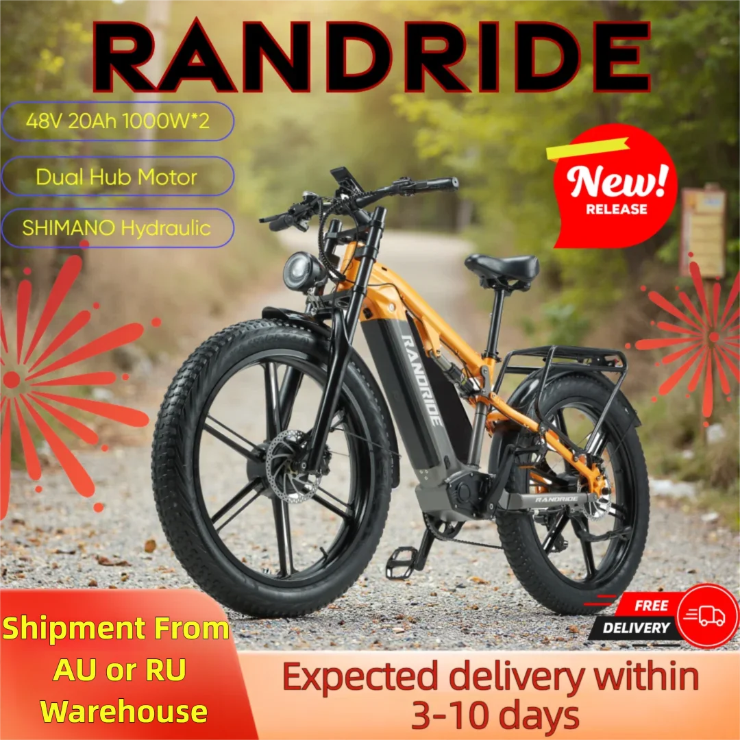 RANDRIDE 2000W Electric Mountain Bike 48V 20Ah 50kmh Off Road