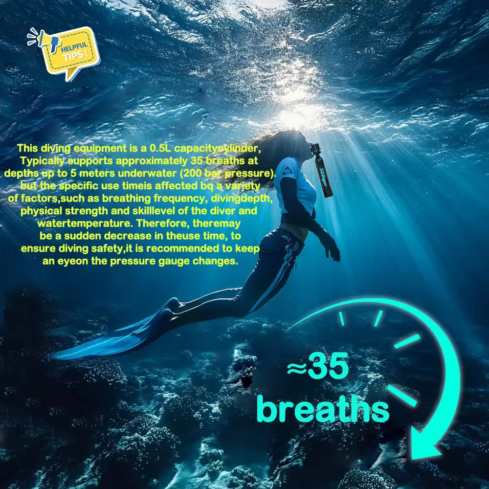 SCORKLER Mini Scuba Tank With Full Face Mask And Pump