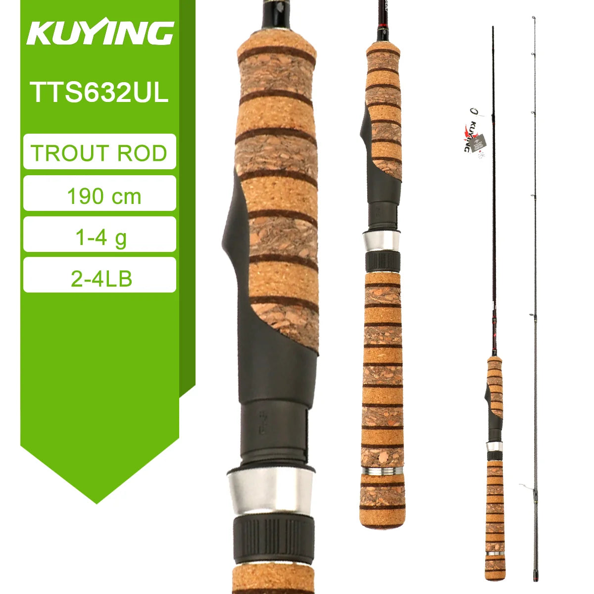 Kuying Teton Carbon Spinning Casting Rod 0.8-8g 1-8lb Fuji Parts Baitcaster