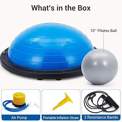 Half Exercise Ball Balance Trainer With Bands And Pump Yoga