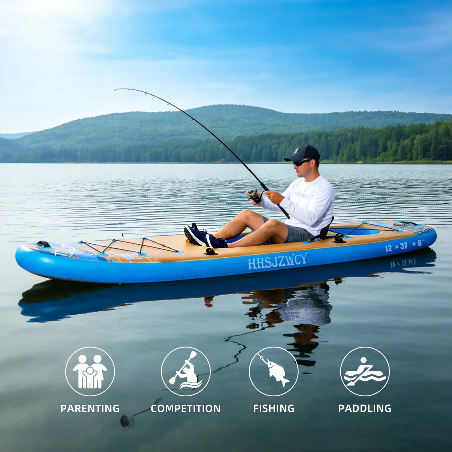 Inflatable Kayak With Detachable Seat For Fishing And Touring