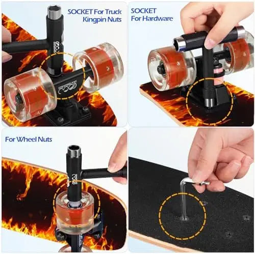 YTYIN Dual Dragon Skateboard Complete Four Wheel