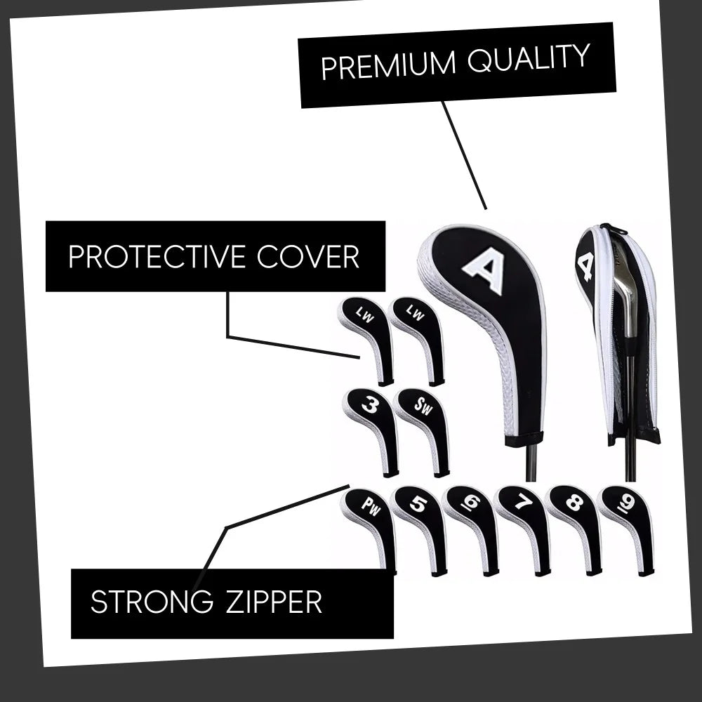 Protective Golf Club Covers 12-Piece Neoprene Driver Head Covers