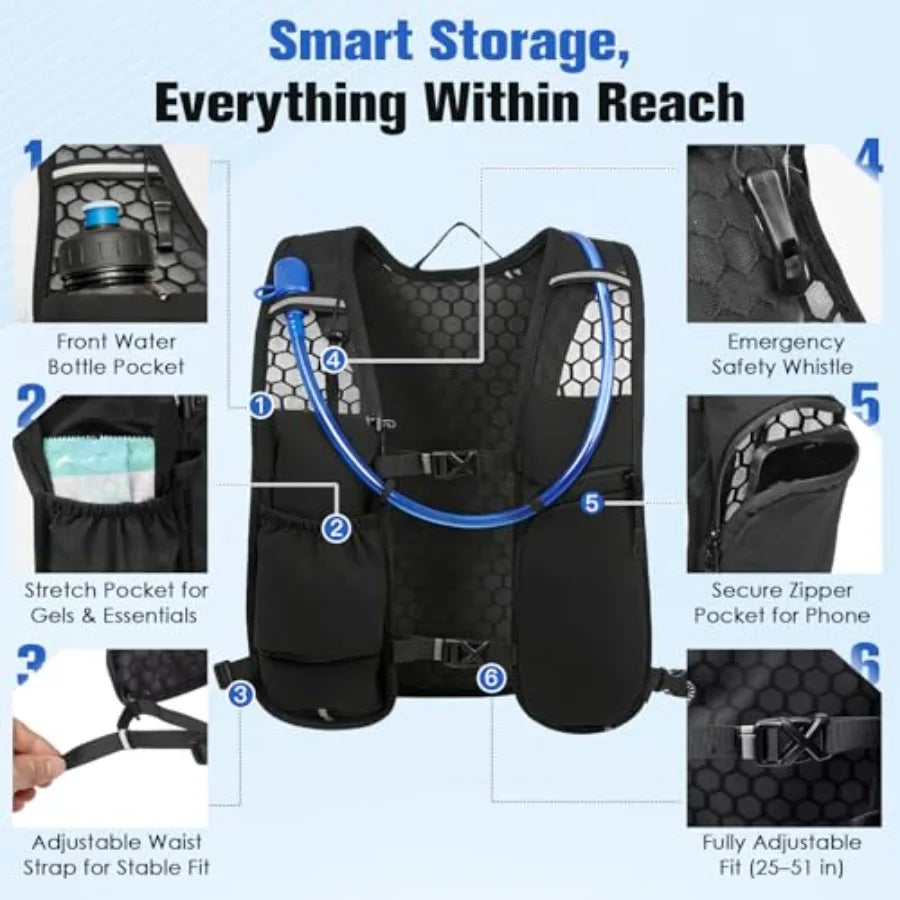Hiki Hydration Vest Backpack Water Bladder For Running
