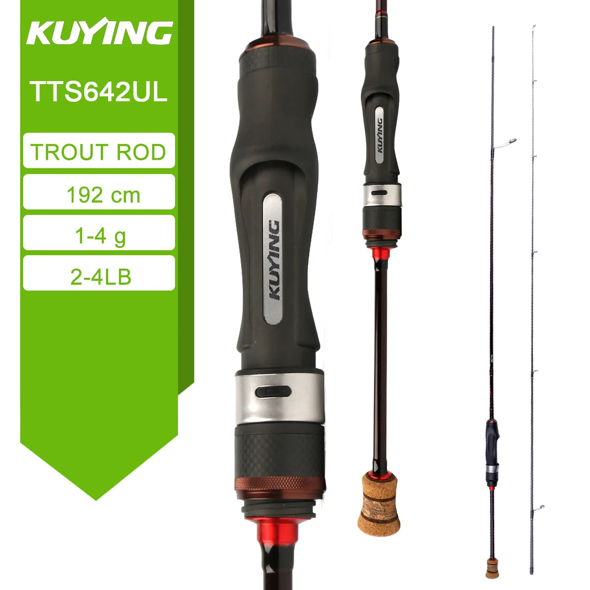 Kuying Teton Carbon Spinning Casting Rod 0.8-8g 1-8lb Fuji Parts Baitcaster