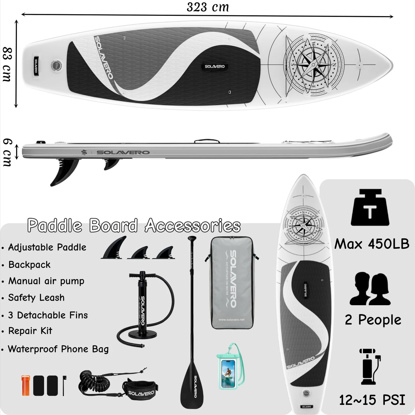 Inflatable Stand Up Paddle Board With Premium Accessories