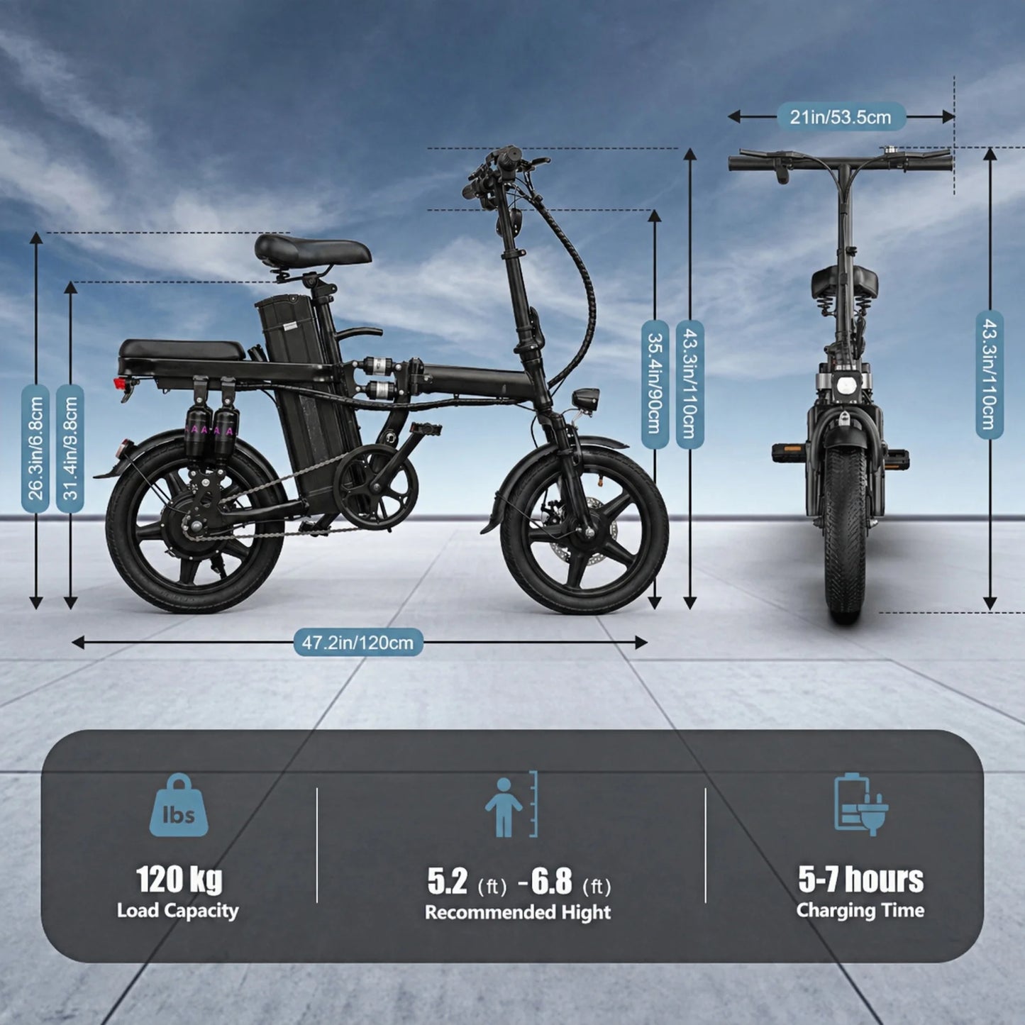 Foldable Electric Bicycle for Adults with 500W Motor