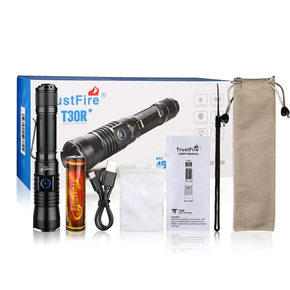 TrustFire T30R 1100M Tactical Flashlight 18650 USB Rechargeable
