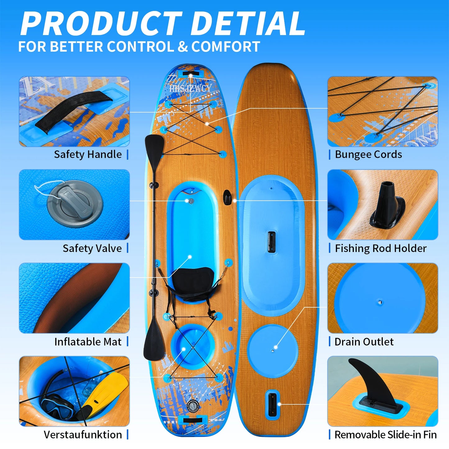 Inflatable Kayak With Detachable Seat For Fishing And Touring