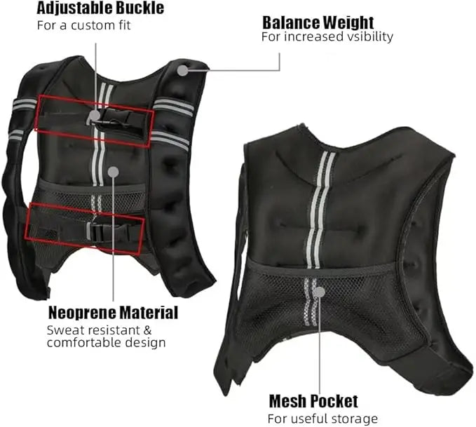 Weighted Vest For Men And Women, 12-30 Lbs Weights Included