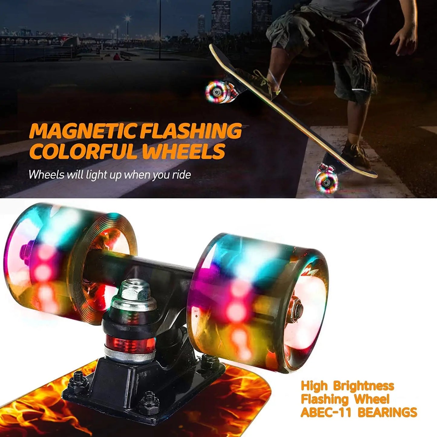 YTYIN Dual Dragon Skateboard Complete Four Wheel