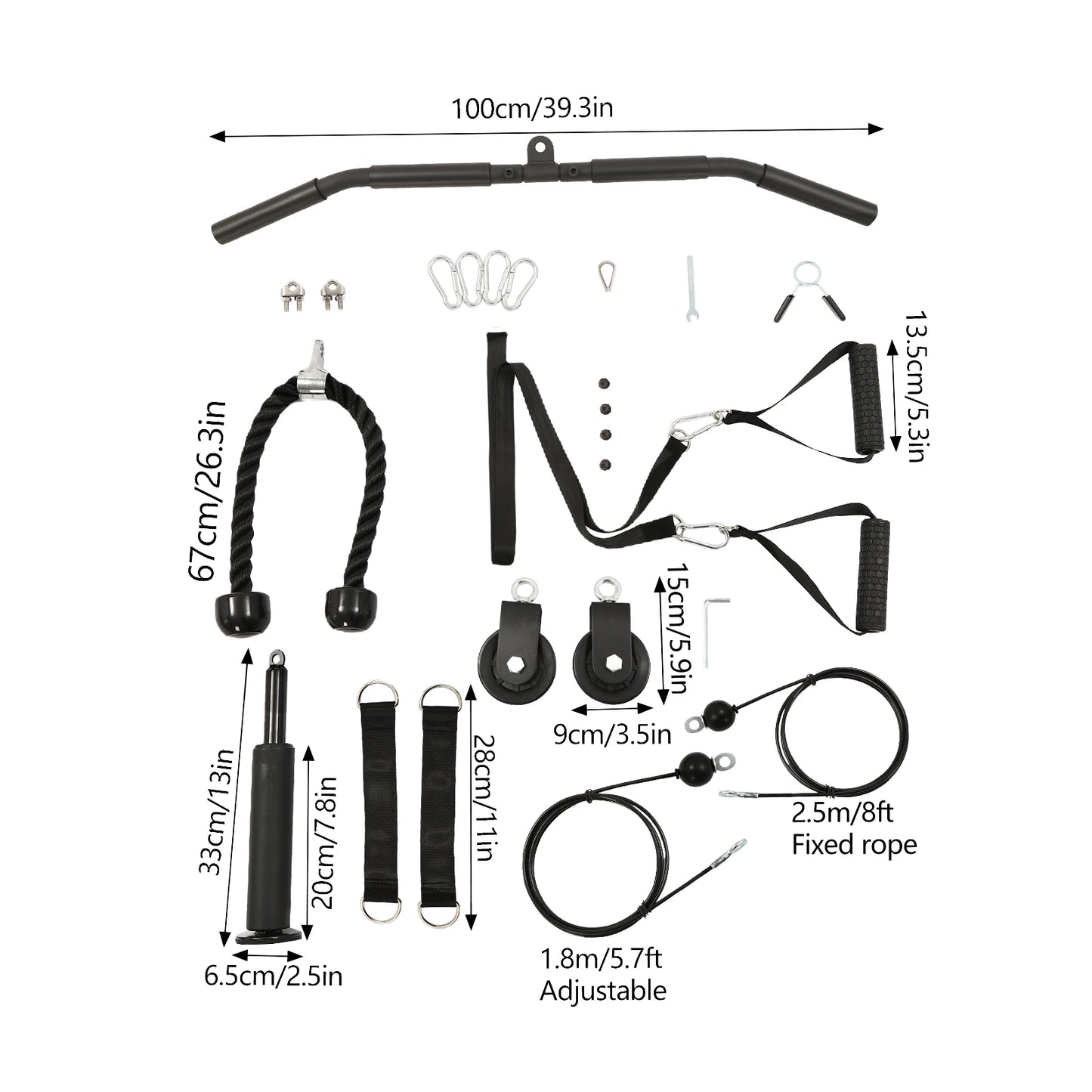 Cable Weight Pulley System for Home Gym with Safety Ropes