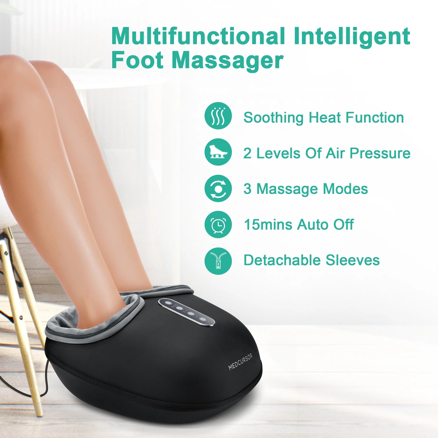 Medcursor Shiatsu Foot Massager With Heat And Rollers