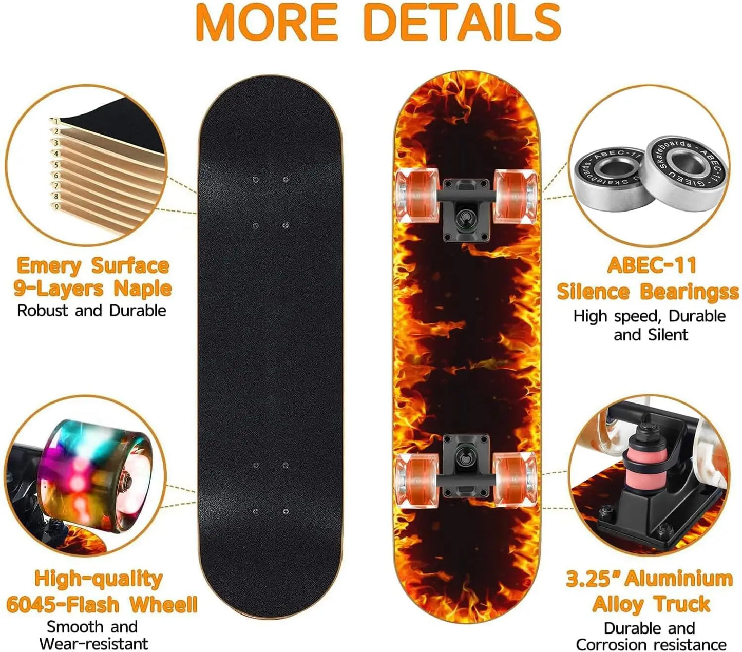 YTYIN Dual Dragon Skateboard Complete Four Wheel