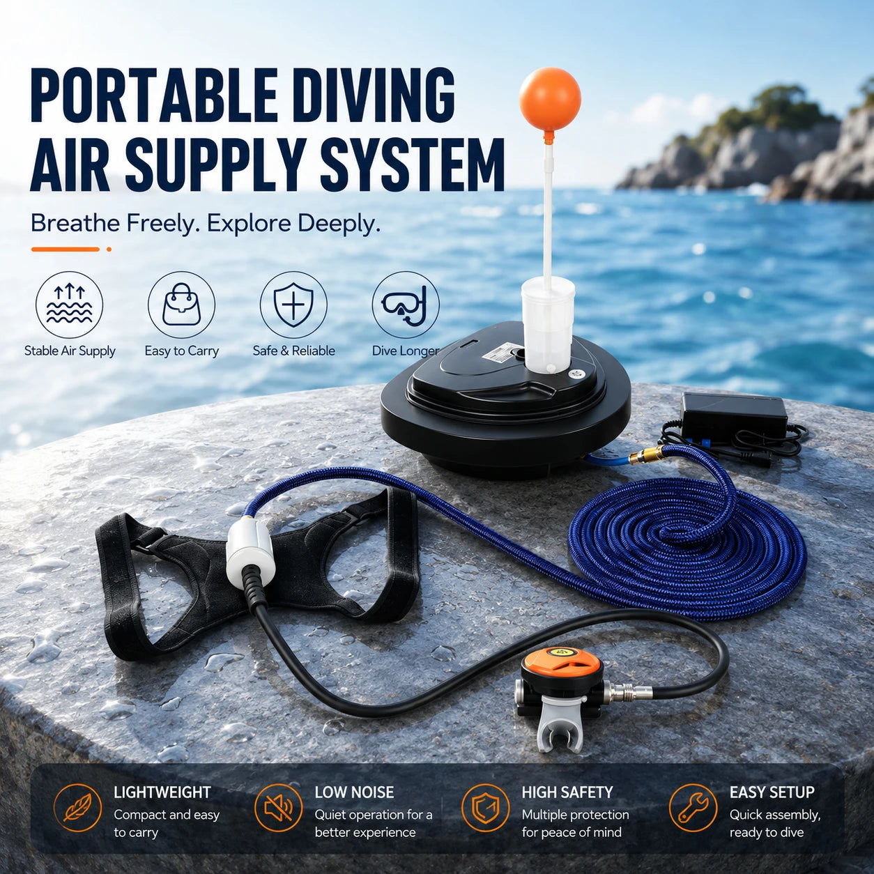 LieyuDive Rechargeable Tankless Snorkeling Breathing System For Scuba