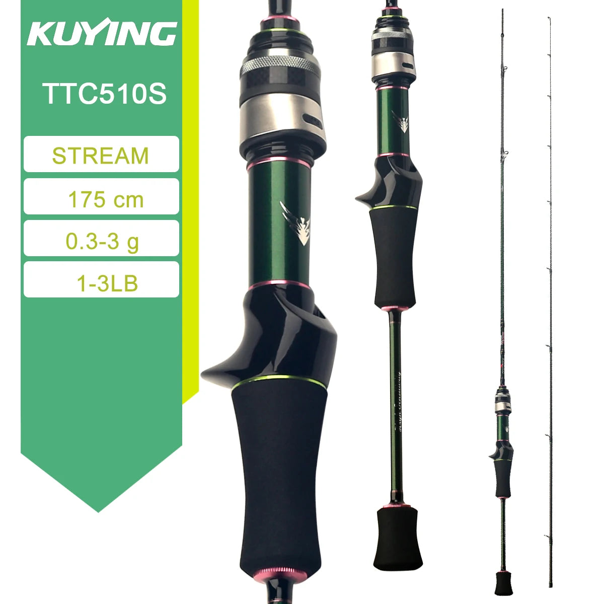 Kuying Teton Carbon Spinning Casting Rod 0.8-8g 1-8lb Fuji Parts Baitcaster