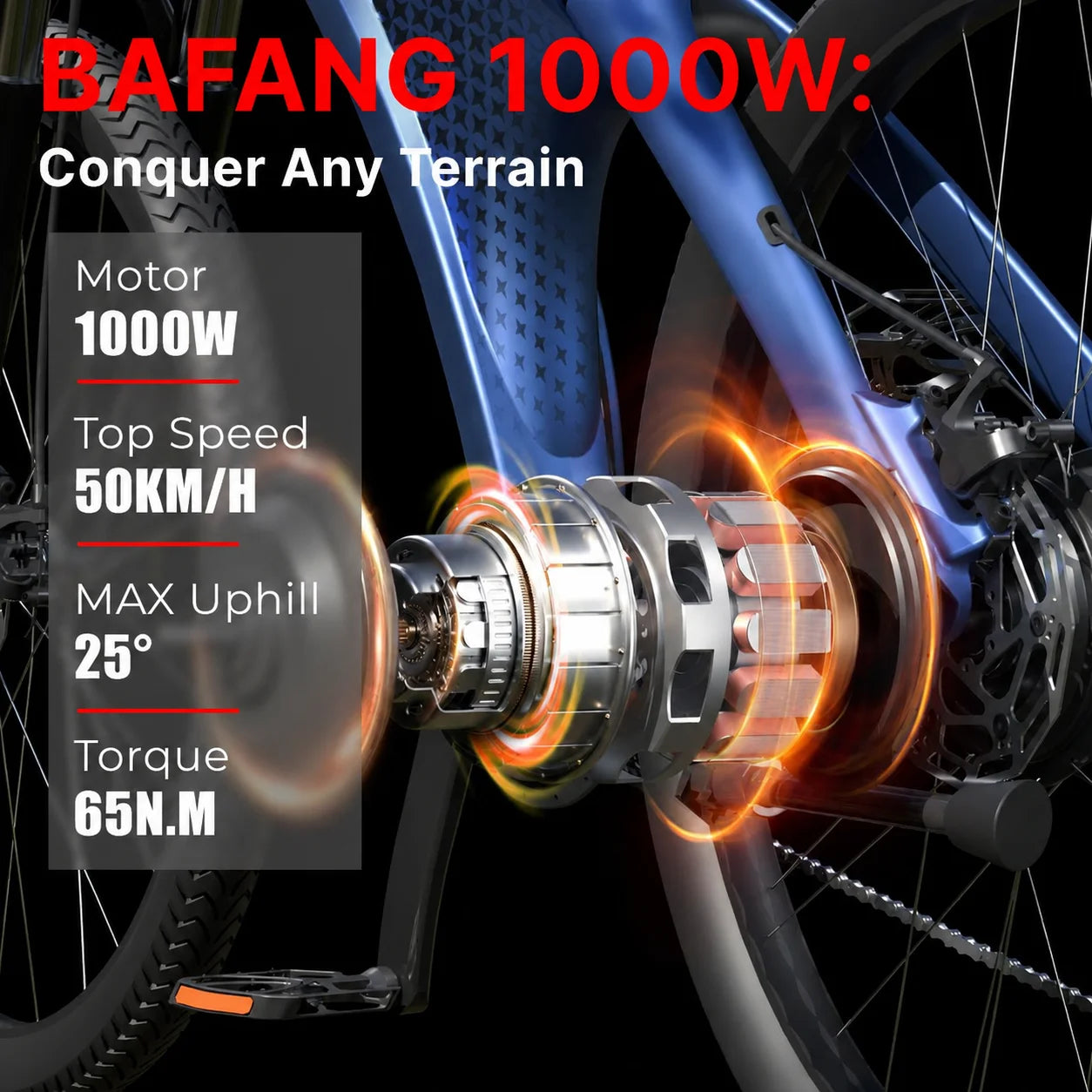 HUANCI Q5 Electric Bike For Adults 1000W 48V 13Ah