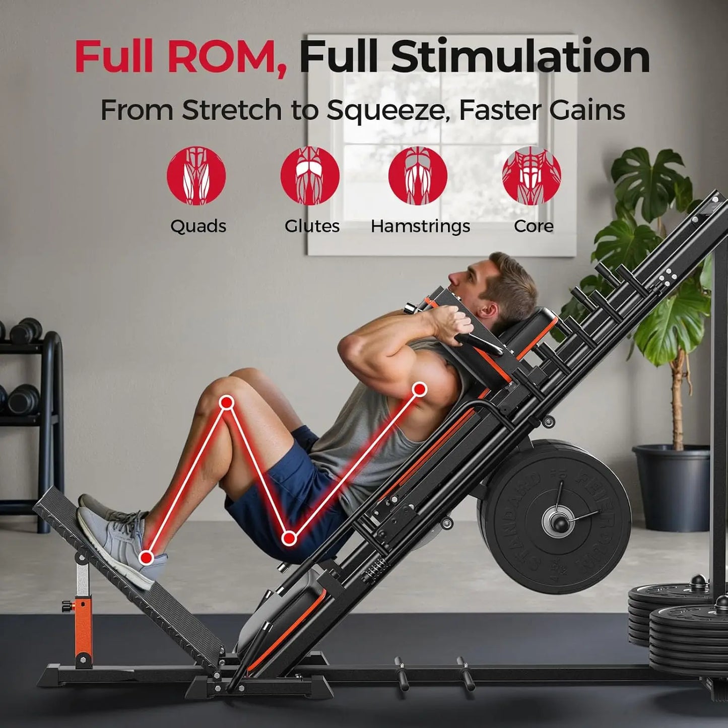 FED Fitness 3 In 1 Leg Press Hack Squat Machine