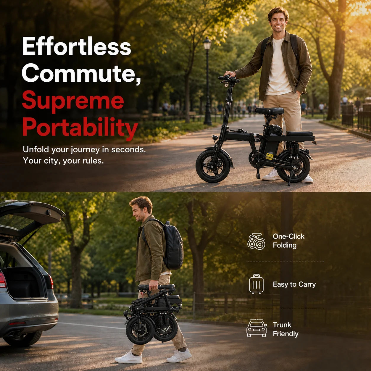 Foldable Electric Bicycle for Adults with 500W Motor