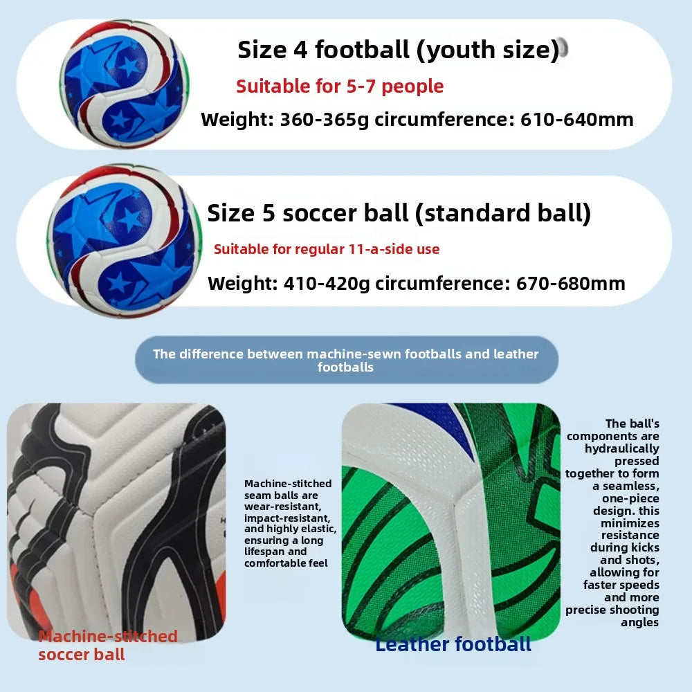 Official Match Training Soccer Ball PU Material Seamless Durability