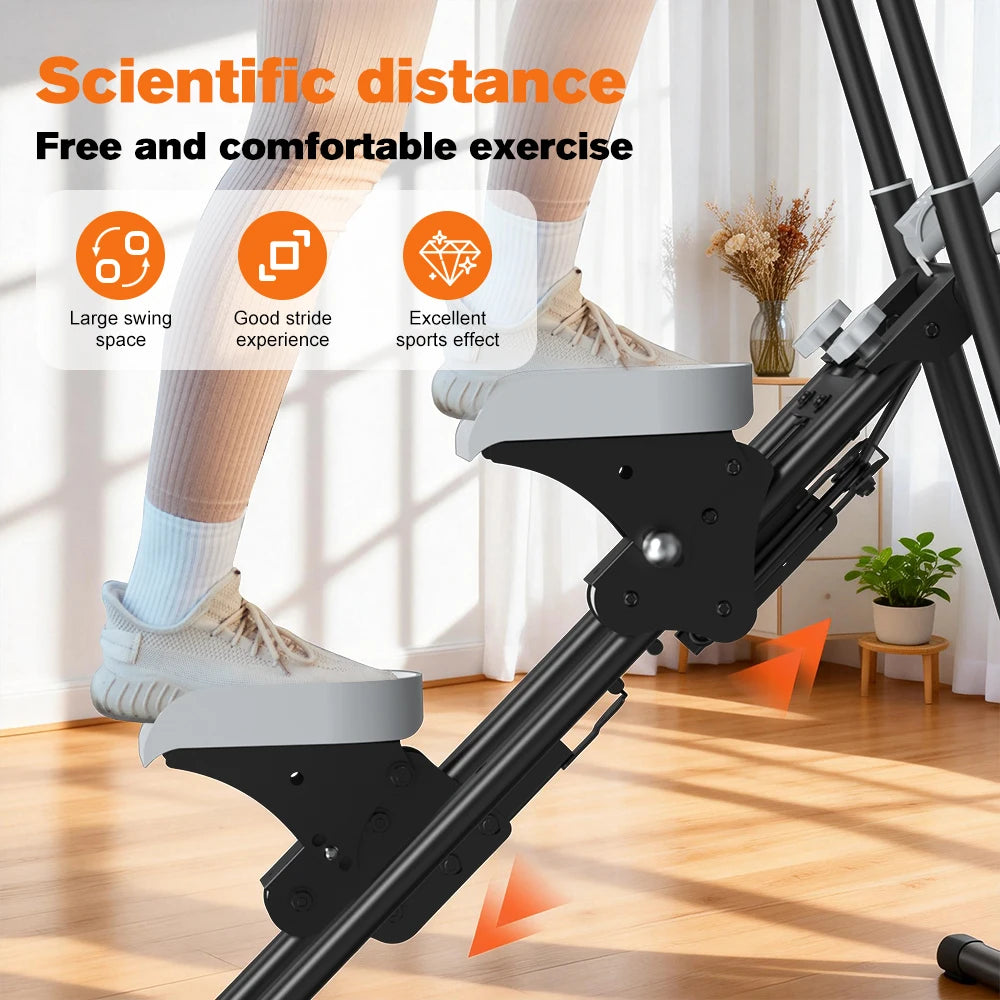 Foldable Stair Stepper With LCD Monitor And 6-Level Handlebar