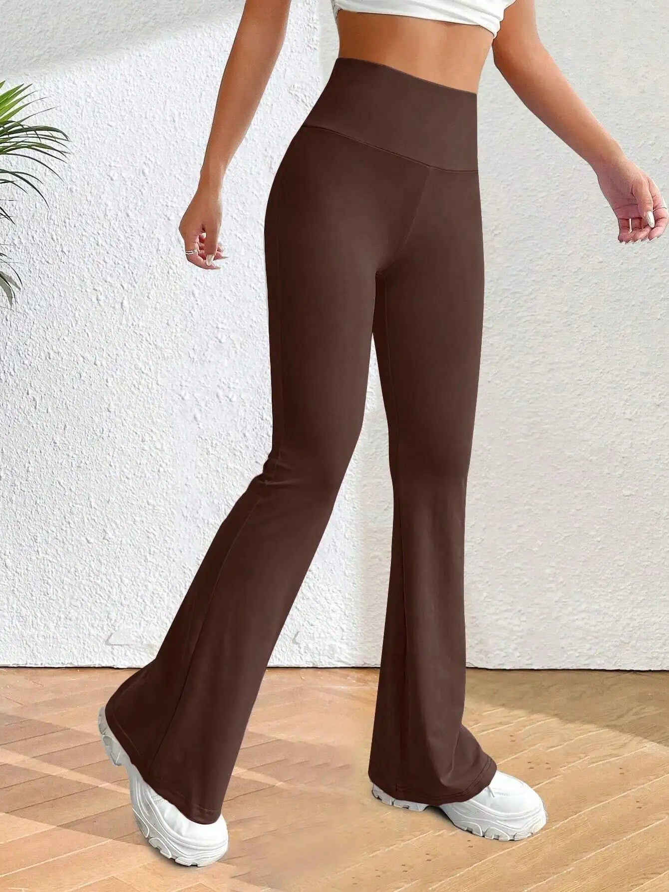Flare Leg Pants For Women High-Waisted All-Season Elastic Waist
