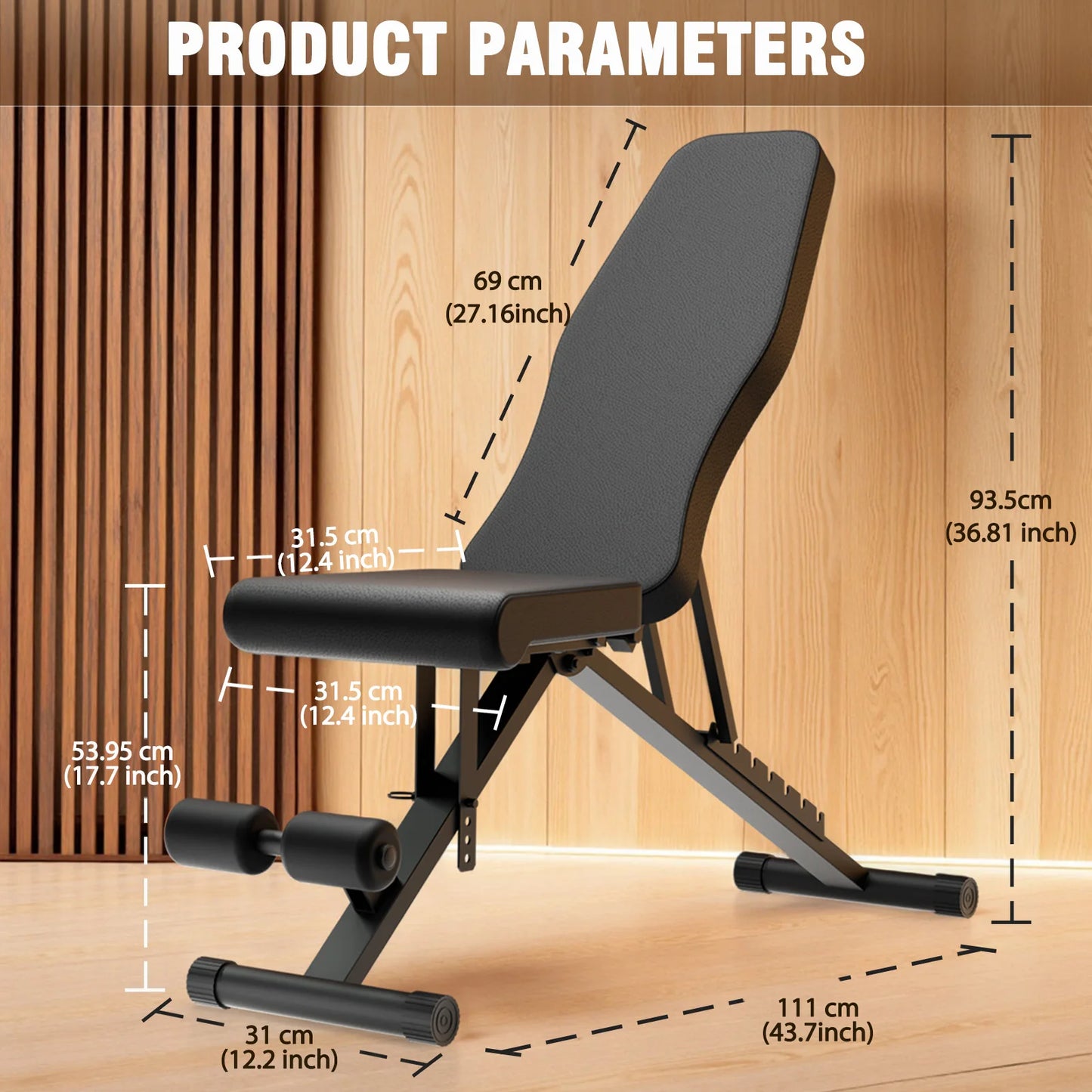 Foldable Adjustable Weight Bench for Full Body Workout