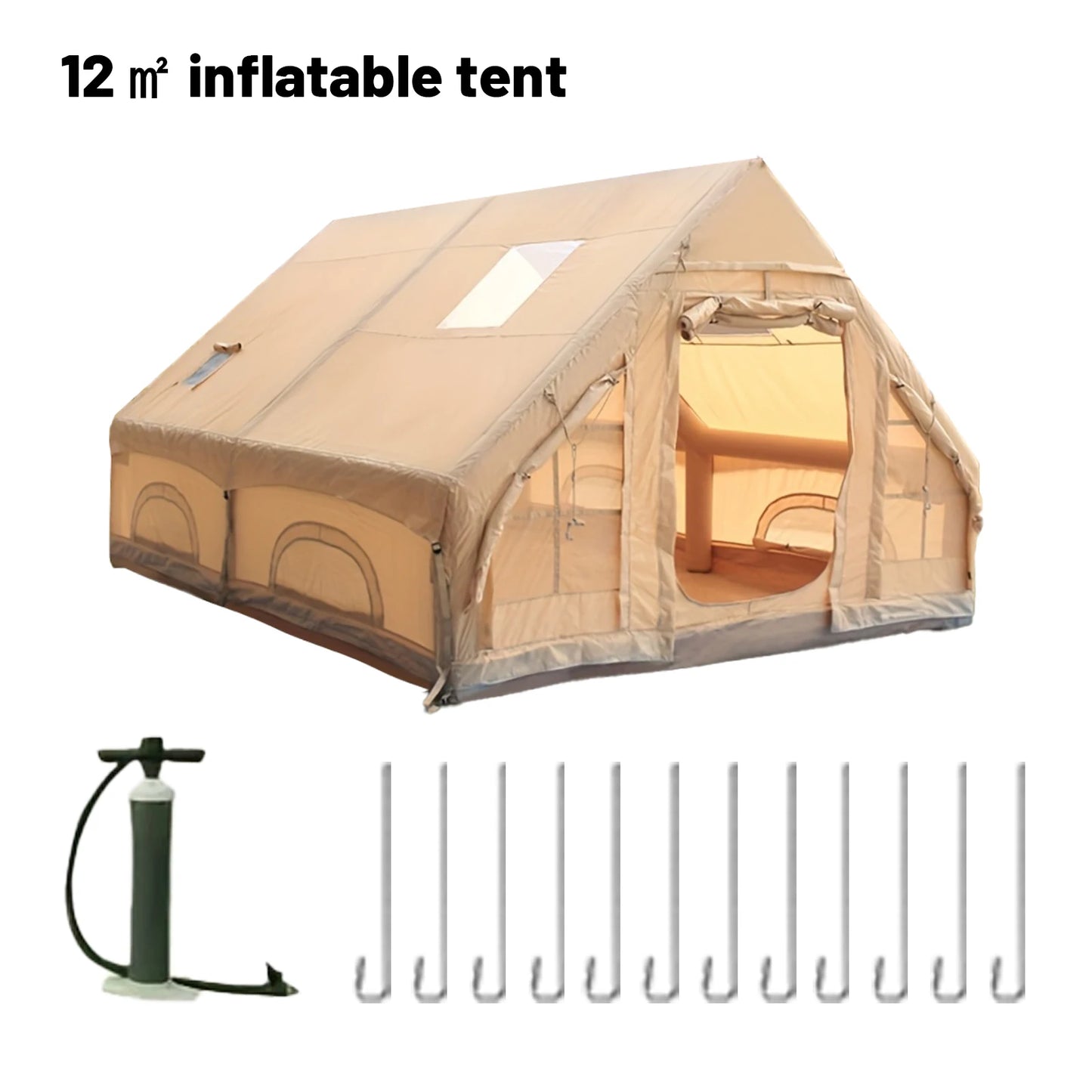 Pakicetus Inflatable Family Camping Tent 4/6/8 Person Stove Plug