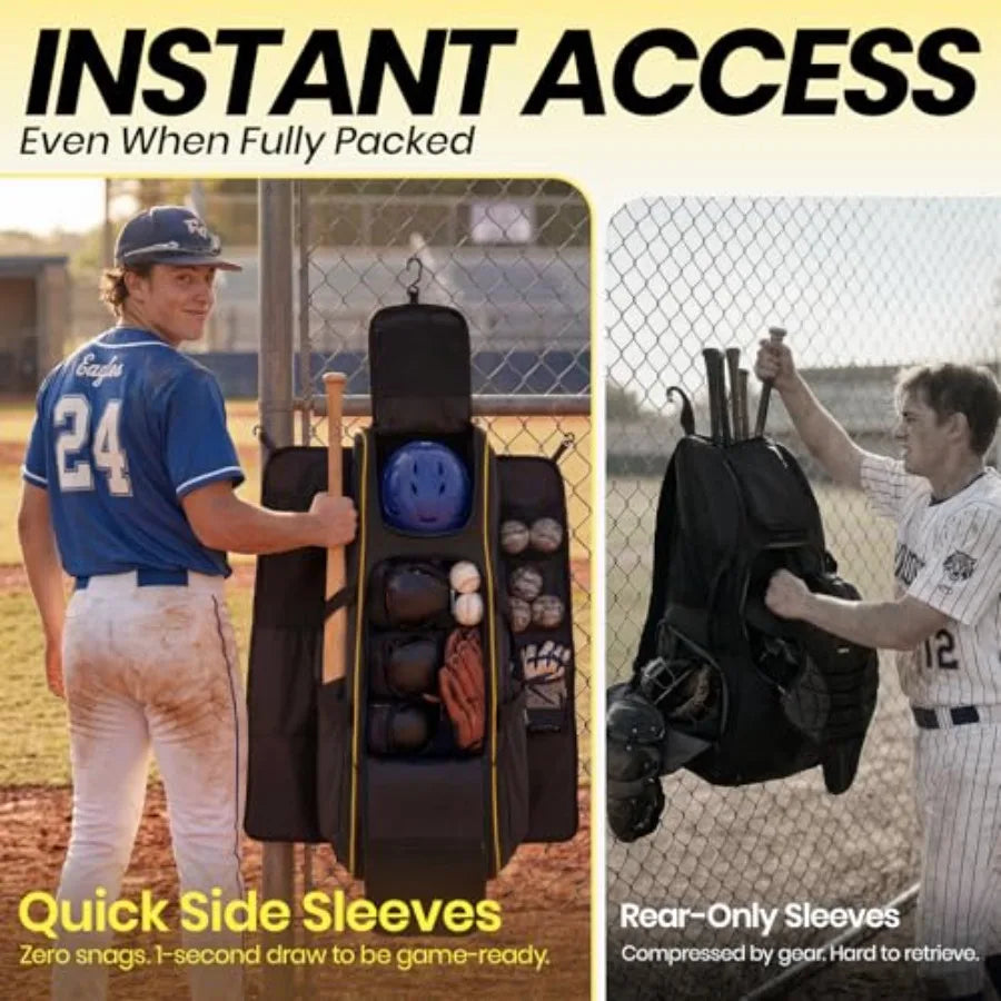Rolling Baseball Catchers Gear Bag With Wheels Locker Style Organizer