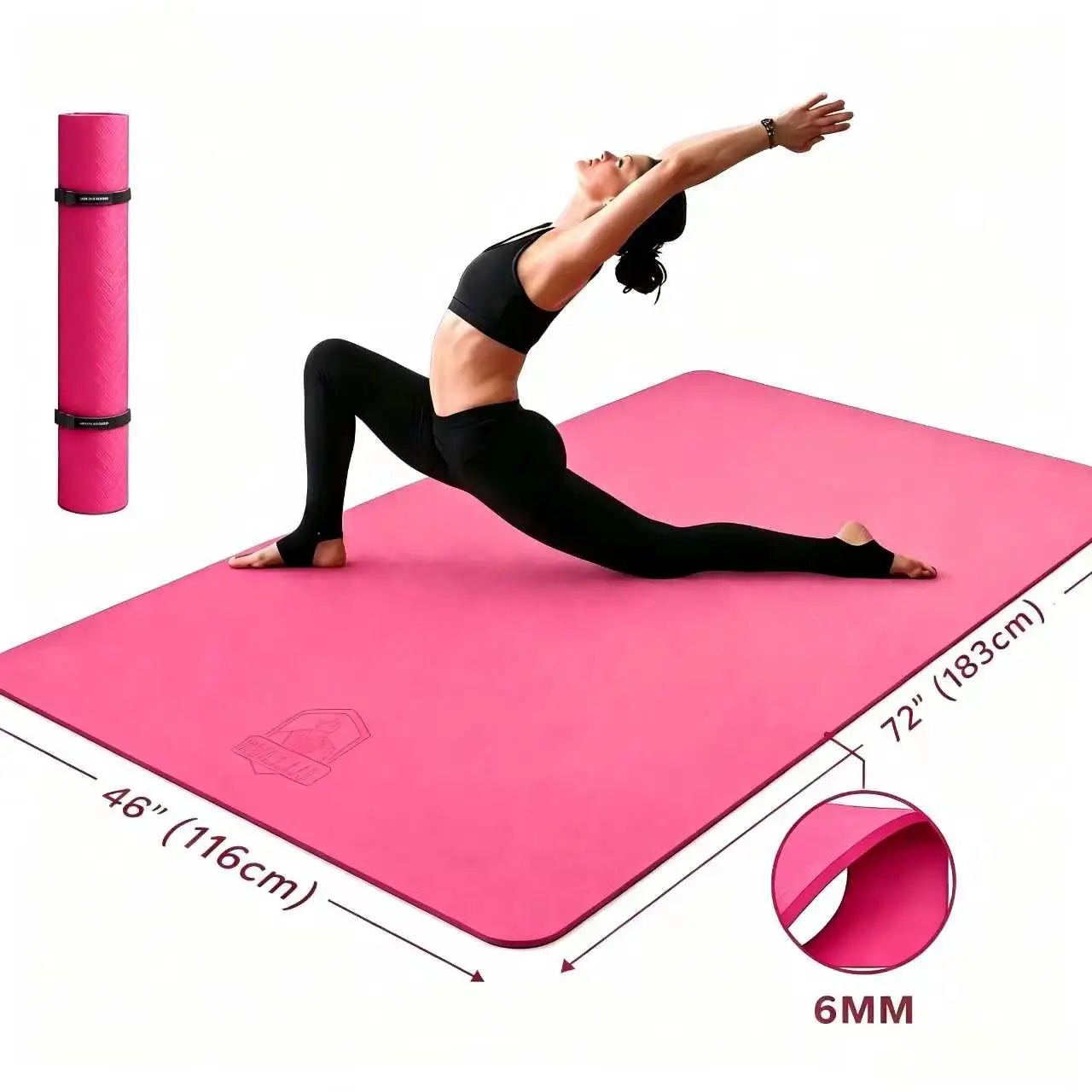 HAPBEAR TPE Yoga Mat Non Slip For Home Gym