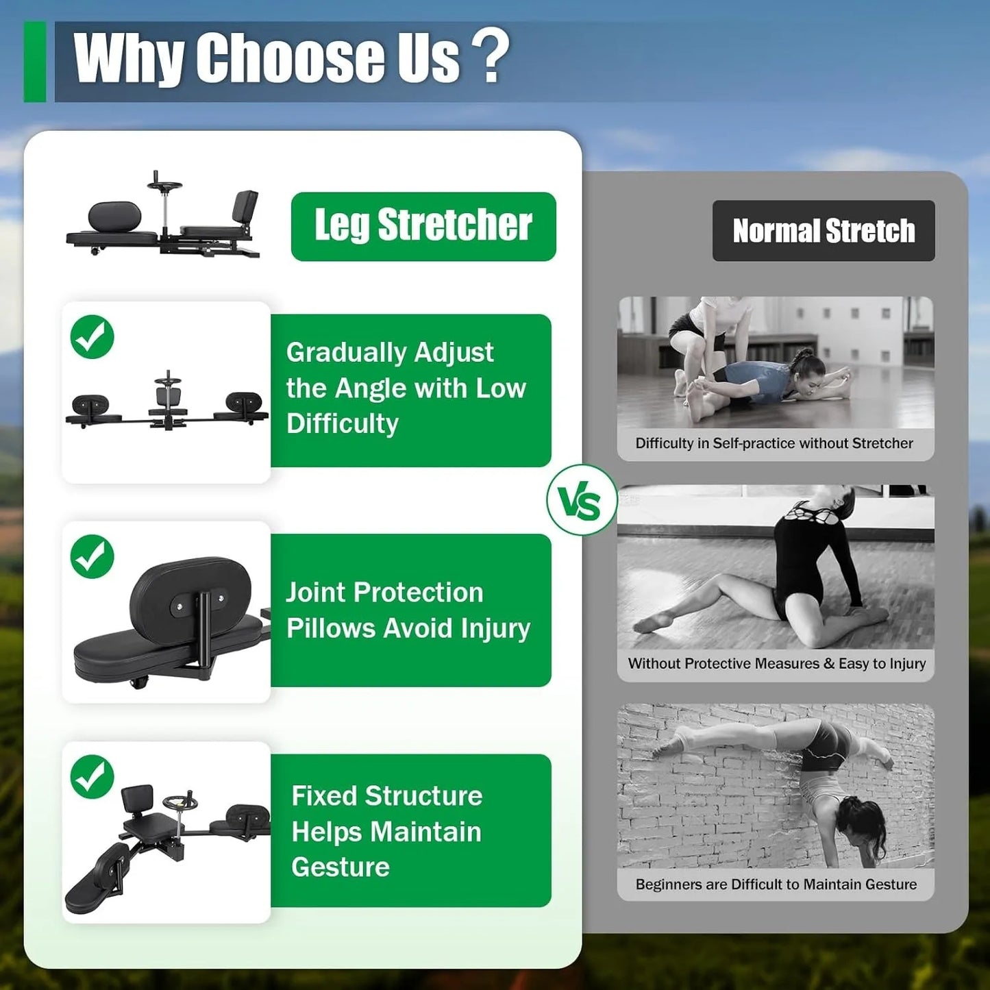 Leg Stretcher and Hip Stretcher for Home Gym and Yoga