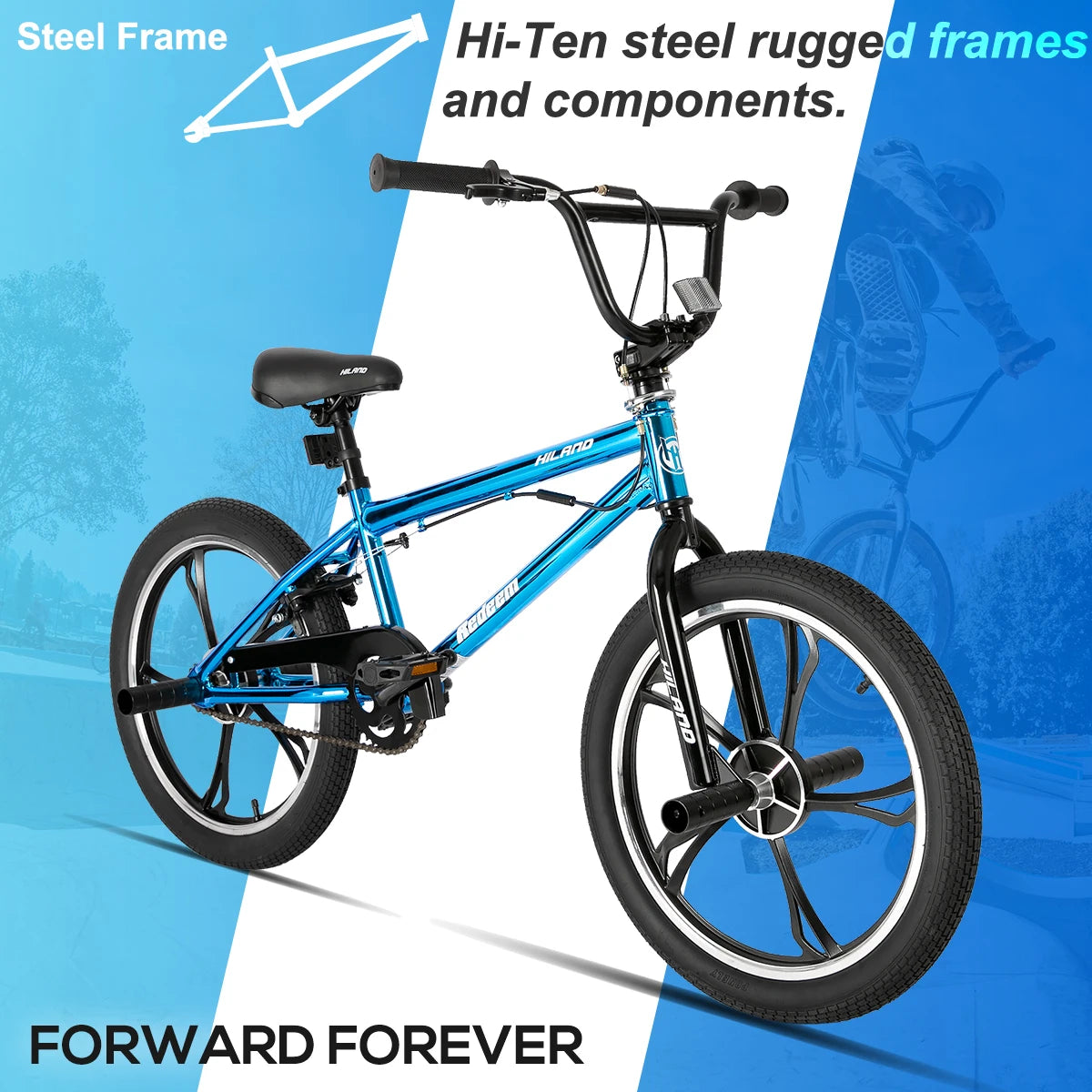 Hiland Kids BMX Bike Freestyle With 360 Degree Rotor Pegs