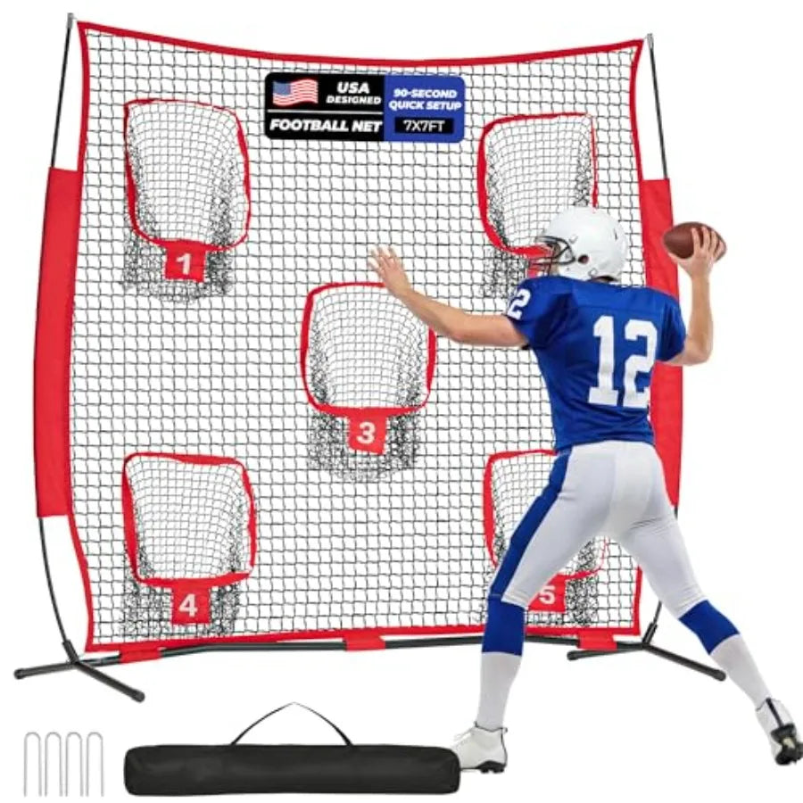 Football Throwing Net With Target Pockets For Quarterback Training