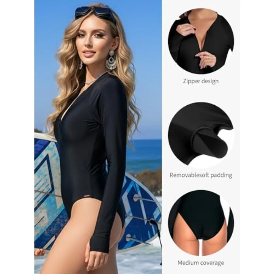 Women's Long Sleeve Rash Guard UV Protection Swimsuit