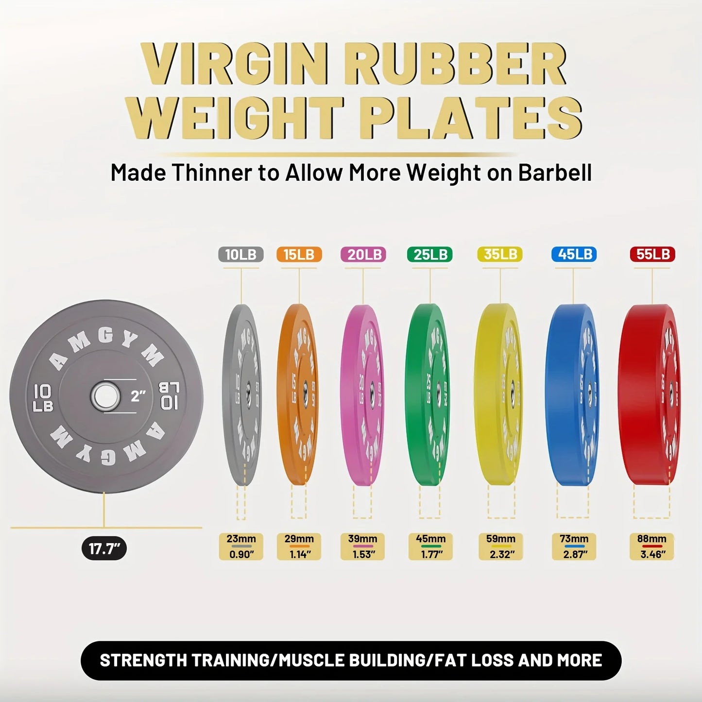 FITVIDS AMGYM Bumper Plate For Strength Training