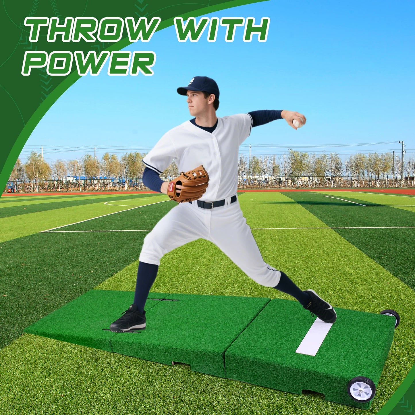 APWIKOGER Portable Baseball Pitching Mound With Wheels