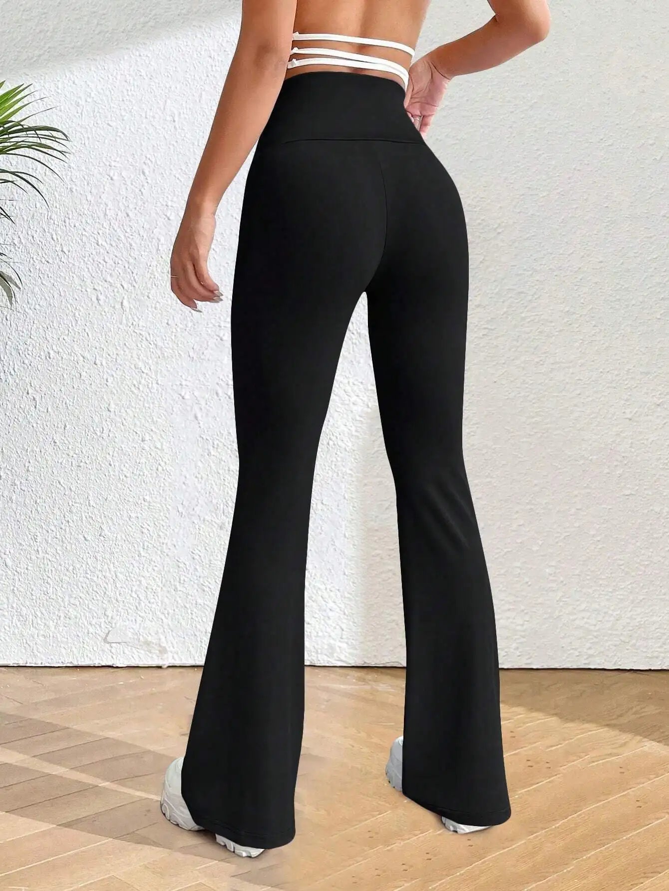 Flare Leg Pants For Women High-Waisted All-Season Elastic Waist
