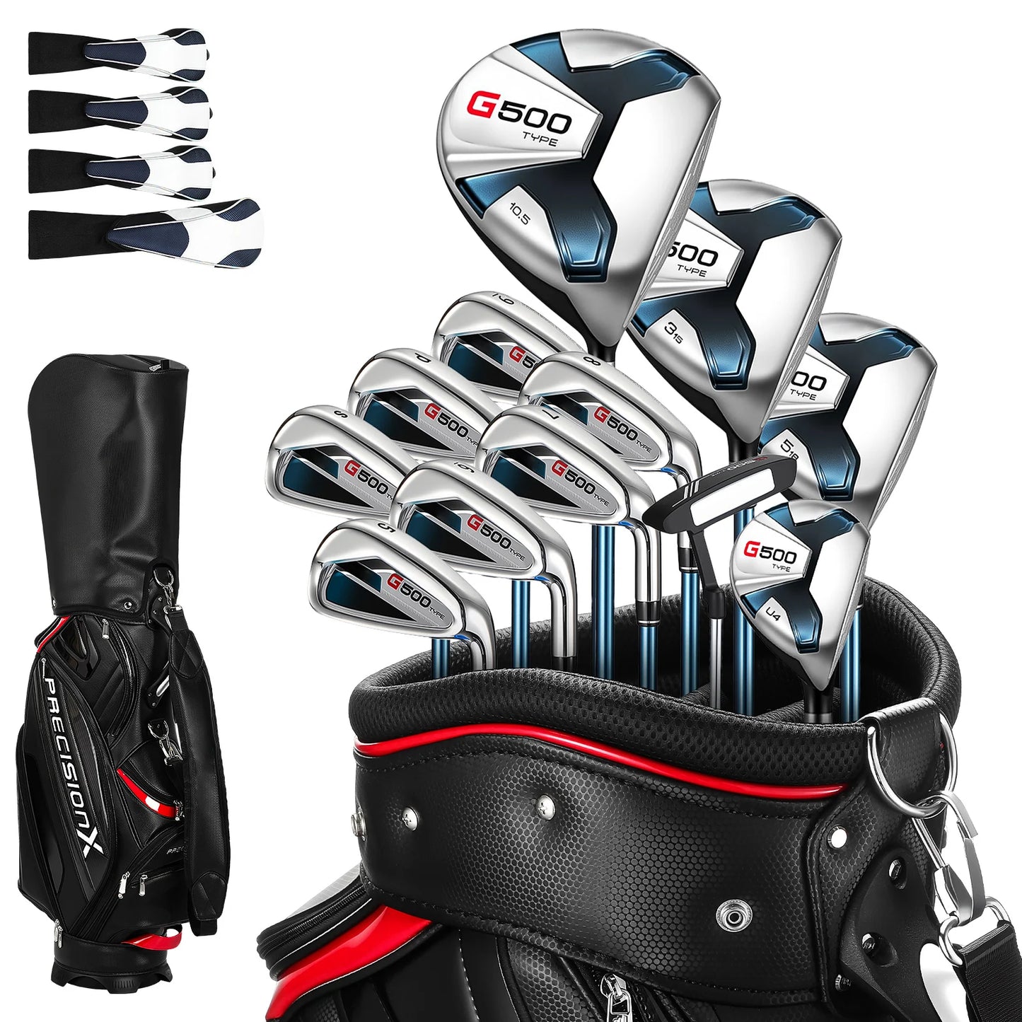 Men's Golf Club Set With Bag And Club Covers