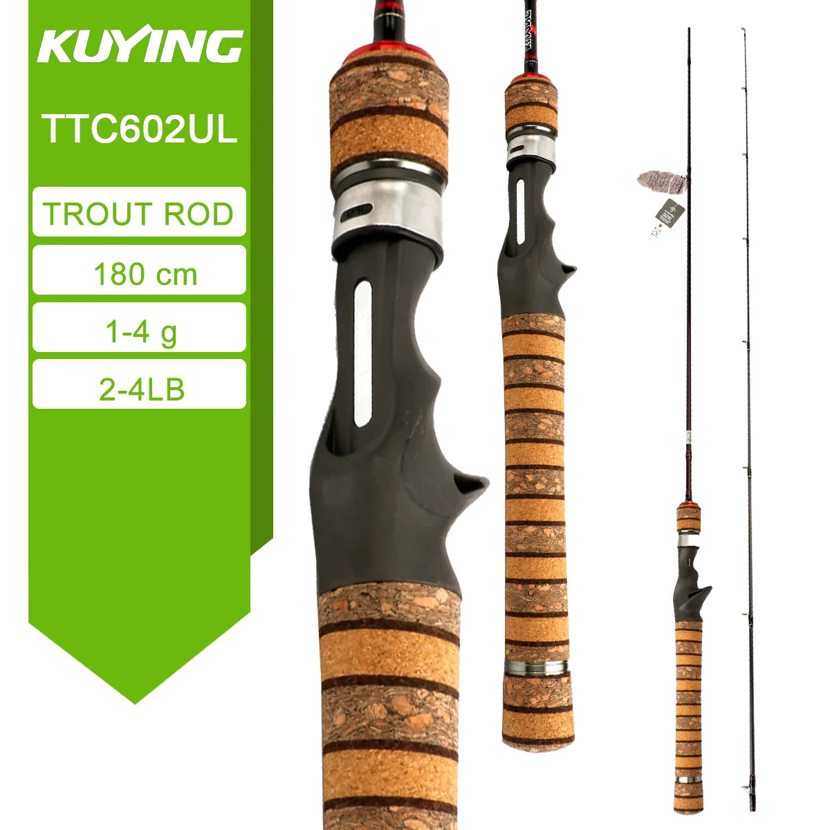Kuying Teton Carbon Spinning Casting Rod 0.8-8g 1-8lb Fuji Parts Baitcaster