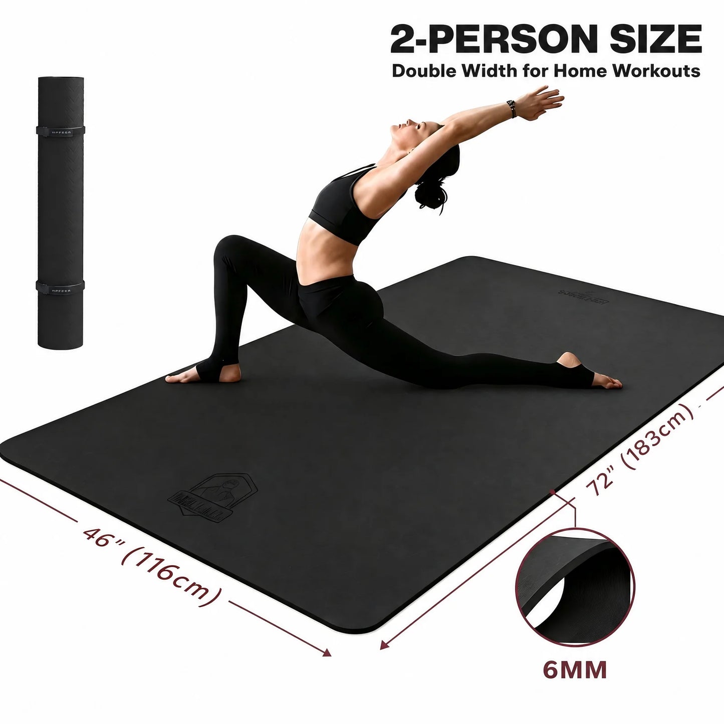HAPBEAR TPE Yoga Mat Non Slip For Home Gym